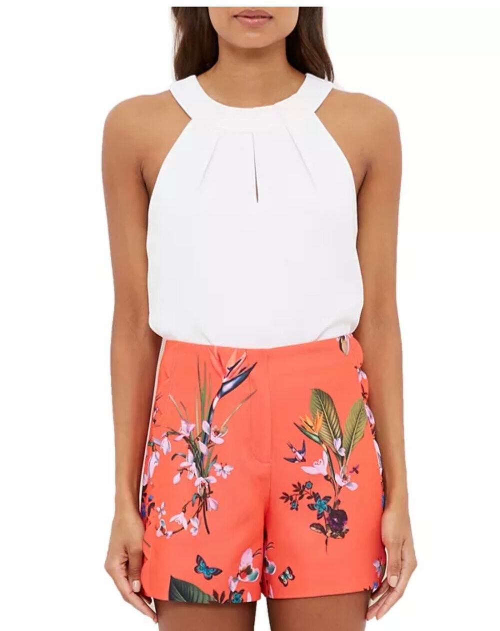 Ted Baker London Tropical Oasis Scallop Detail Lined Shorts